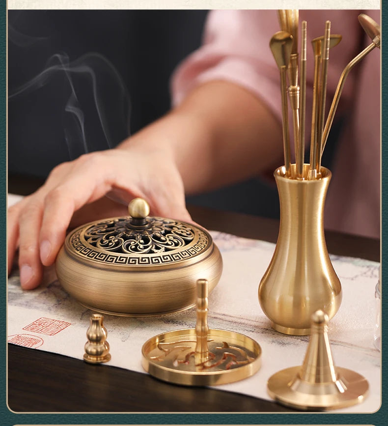 Pure copper incense seal set set incense making tools incense burner sandalwood powder Seal seal incense shovel gift box