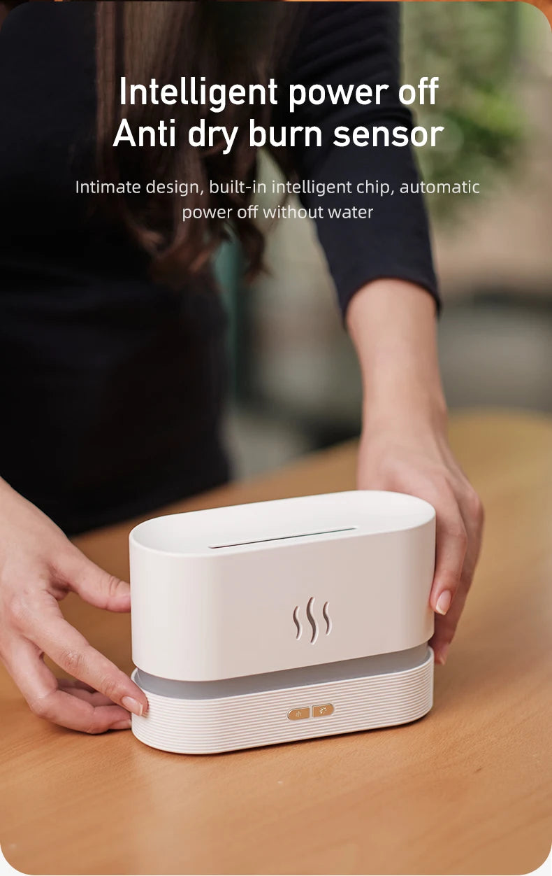 Vissko Aroma Diffuser 180ML Air Humidifier Ultrasonic Aromatherapy Cool Mist Maker Essential Oil Flame Lamp Difusors For Home
