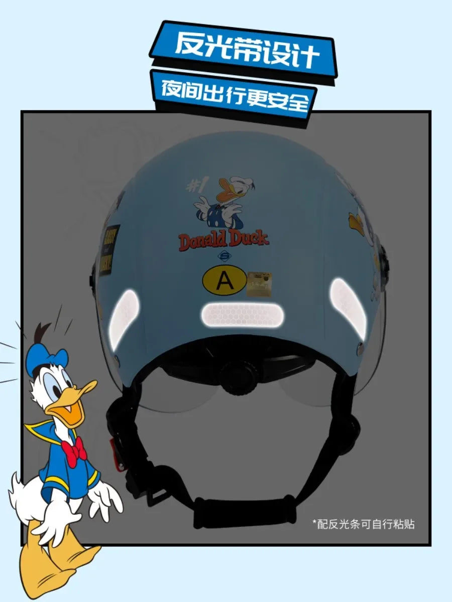Summer Disney Donald Duck Motorcycle Super Light Open Face Helmet For Children Adult Helmet Safety Protective Helmet Gift Toy