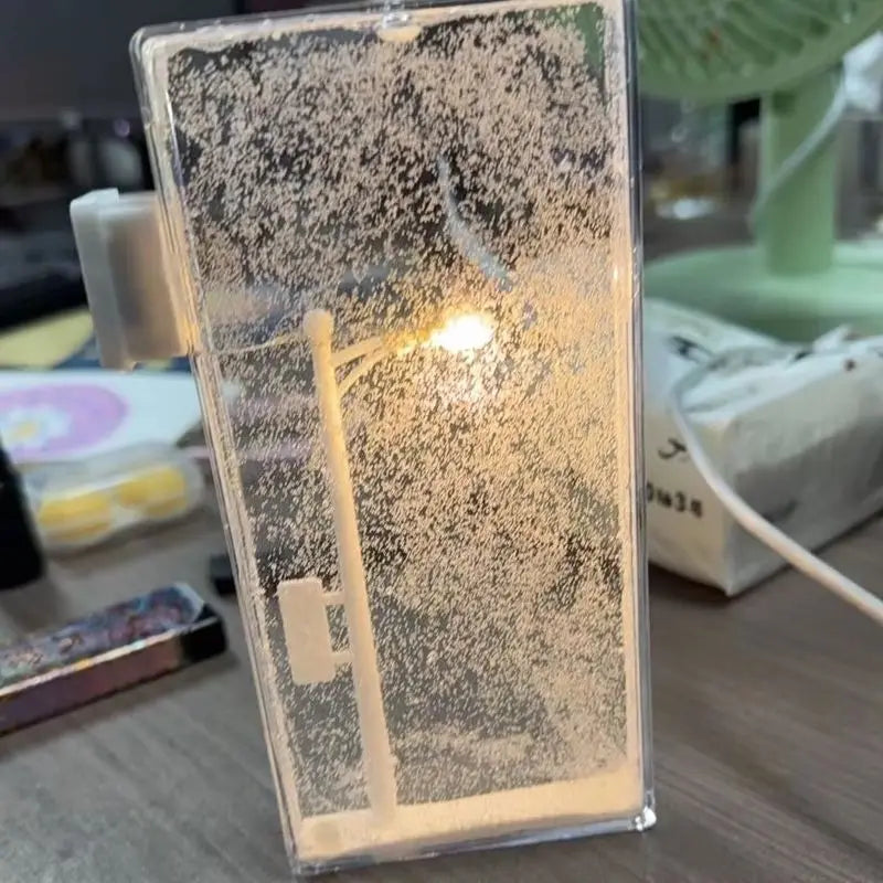 Snowy Night Flowing Small Night Light Street Light Snow Simulation Kids Toy Diy Material Package Toys Christmas romantic Gifts