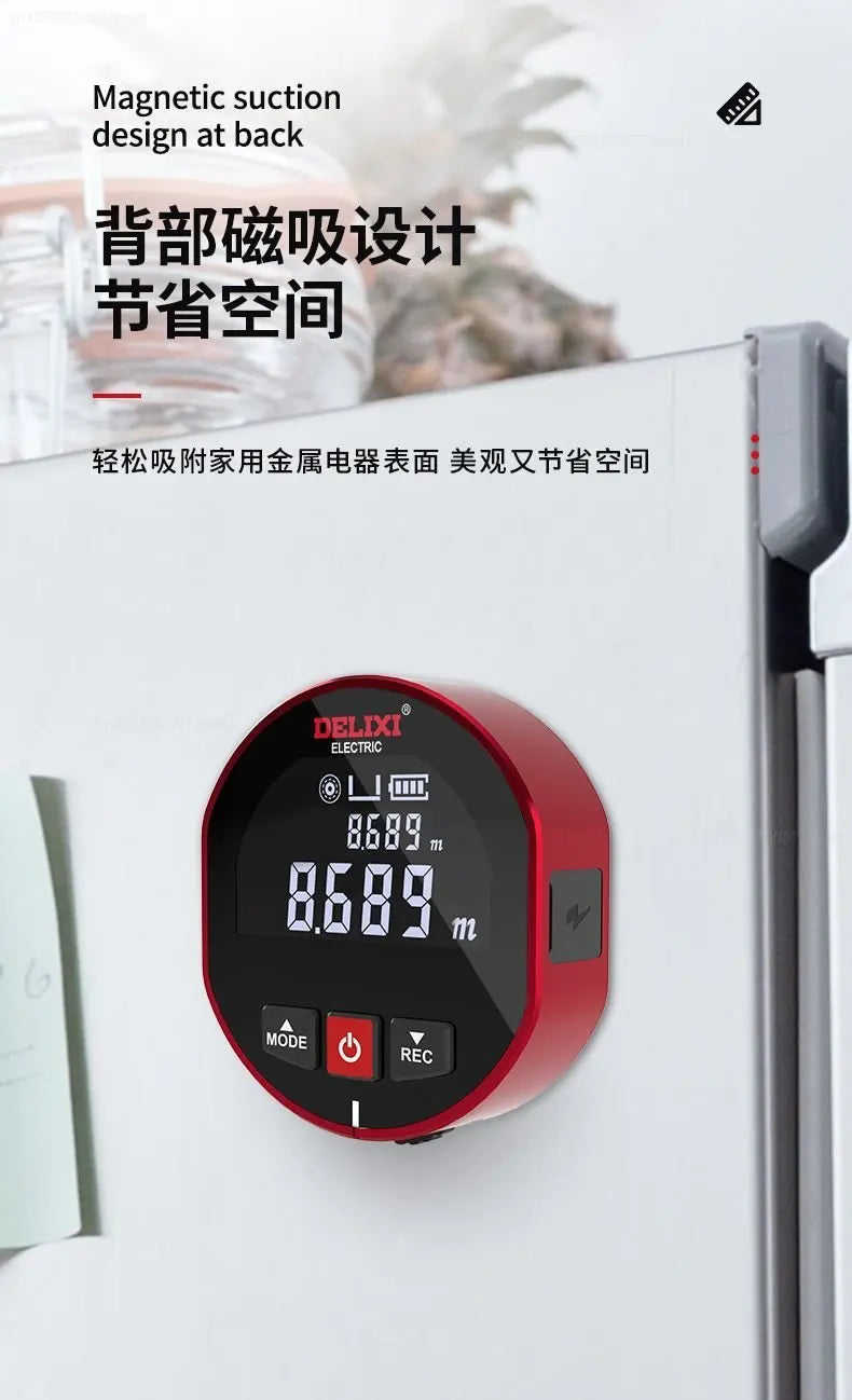 Cinta métrica con telémetro Xiaomi DELIXI, regla electrónica con rodillo, arco curvo plano de alta precisión, medidor de distancia láser