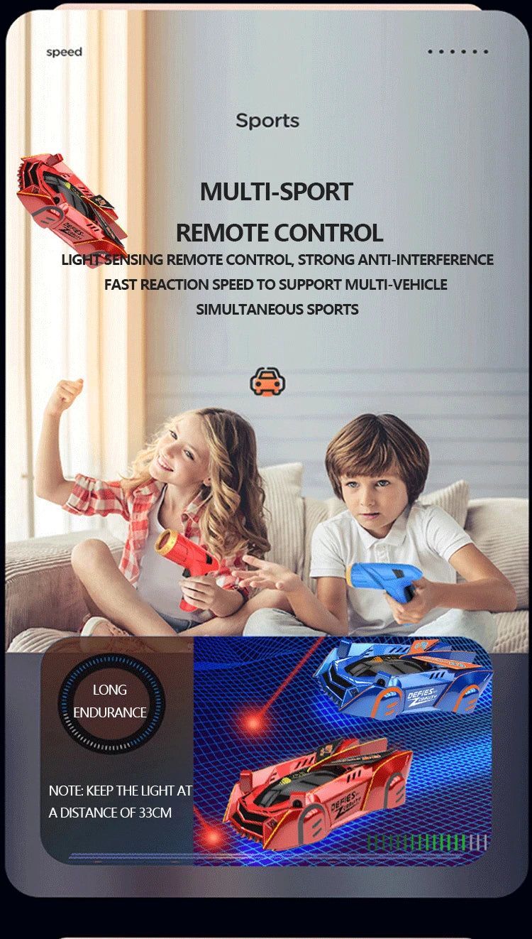RC Car Stunt Infrared Laser Tracking Wall Ceiling Climbing Vehicle Toys For Children Remote Control Cars Follow Light Gifts boys