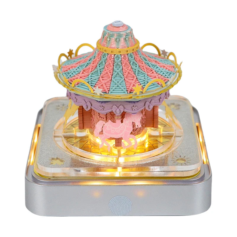 3D Calendar 2025 Memo Pad Omoshiroi Block Carousel Blue Notepad Artistic 3D Paper Art Sculpture Model Desk Ornaments Novel Gift