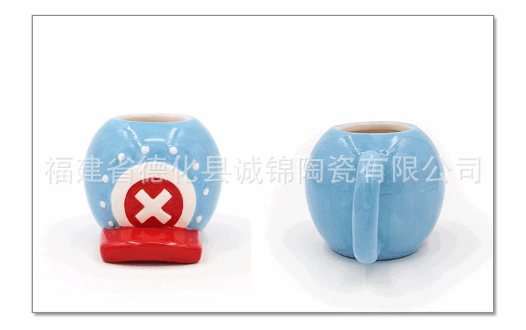 Anime ONE PIECE Creative Ceramic Mug Cute Luffy Office Coffee Cup Children's Breakfast Milk Cup Kawaii 400ml Water Cup Kids Gift