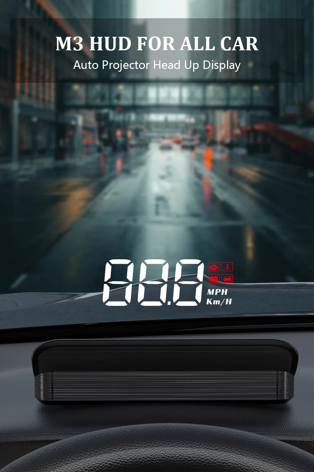 WYING M3 Auto OBD2 GPS Head-Up Display Electrónica para automóvil HUD Proyector Pantalla Digital Velocímetro para automóvil Accesorios para todos los automóviles