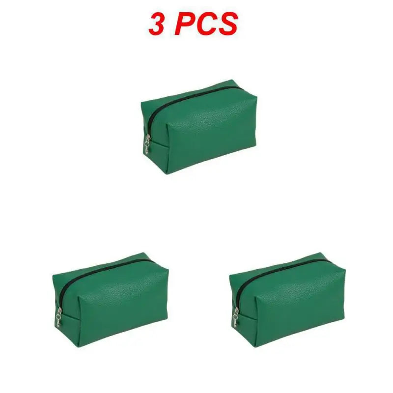 1 ~ 10 piezas de neceser pequeño para mujer, de piel sintética, resistente al agua, con cremallera, bolsa de maquillaje, organizador de maquillaje de viaje, estuche de belleza