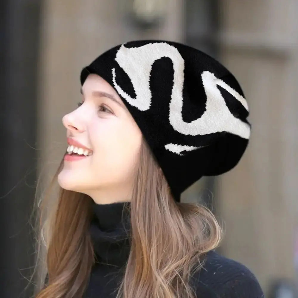Vintage Y2k Streetwear Women Hat Pullover Hip Hop Knitting Hat Warm Wool Cold Caps