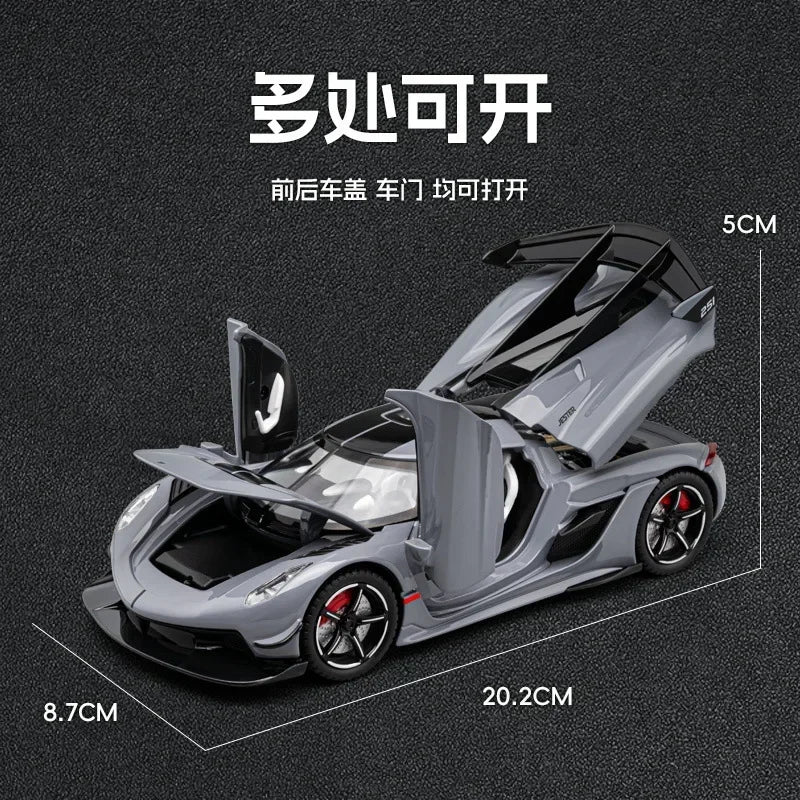 1:22 Jesko - Coche deportivo de aleación fundida a presión, modelo de juguete, vehículo de simulación con luz y sonido, coche de juguete para niños C359