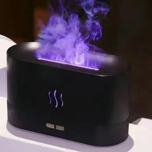 Humidificador de perfume, humidificador de aire ultrasónico con simulación de iluminación LED, fragancia de llama colorida, lámpara de llama de aceite esencial