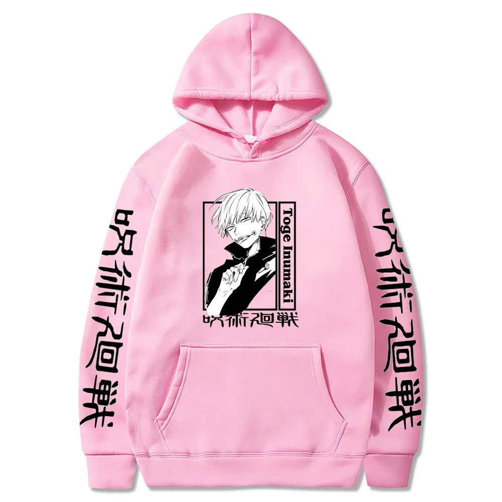 Anime Jujutsu Kaisen Hoodies Men Fashion Winter Casual Oversized Hip Hop Pullovers Harajuku Cartoon Inumaki Toge Sweatshirt Top