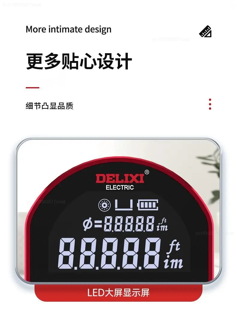 Cinta métrica con telémetro Xiaomi DELIXI, regla electrónica con rodillo, arco curvo plano de alta precisión, medidor de distancia láser