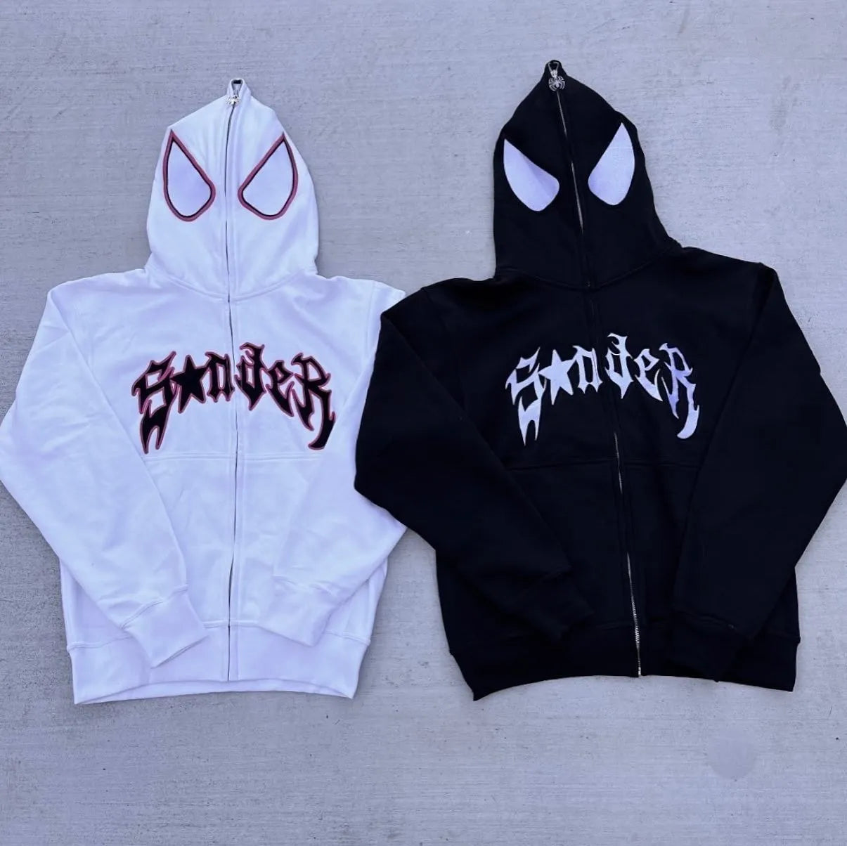 Sudadera con capucha Y2k Emo para mujer, ropa de calle con cremallera estilo punk araña, sudadera con gráfico de gran tamaño, ropa gótica Harajuku Kpop Alt para hombre