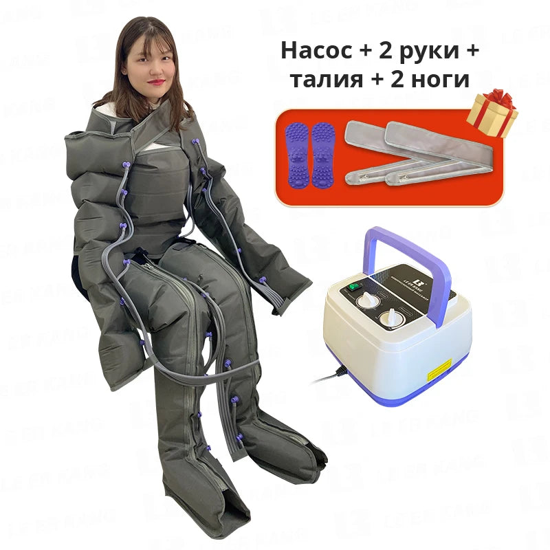 6-chamber Electric Airbag Pressure Massager Wraps Arm Waist Leg Foot Massage Varicose Veins lymphatic drainage device