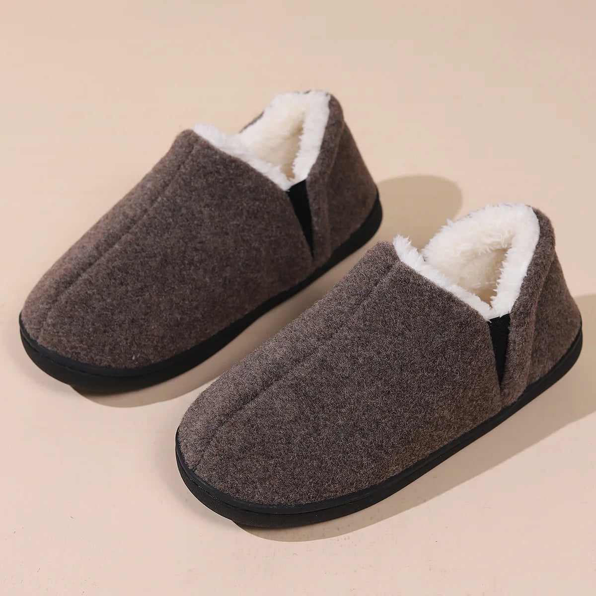 Bebealy Winter Plush Fur Women Slippers Fluffy Home Slippers Female Indoor Warm Closed Soft Non-slip High Ankle Fuzzy Slippers