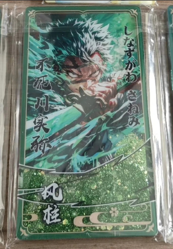 Anime Demon Slayer Quicksand Cards Kanroji Mitsuri Kochou Shinobu Iguro Obanai Uzui Tengen Collection Cards Birthday Gifts Toys