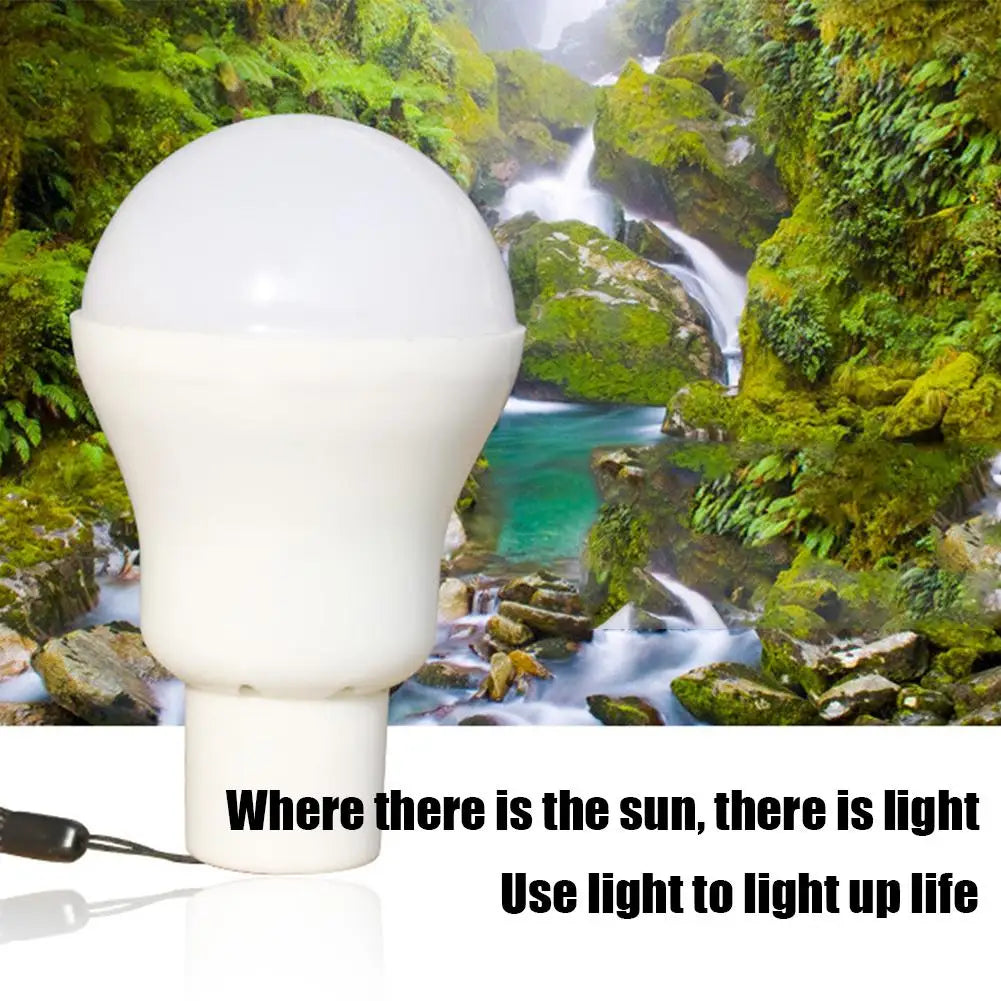 1pc LED Solar Lamp Bulb Waterproof Remote Portable Solar Garden Hanging Light For Outdoor Hiking Fishing Emergency Lighting