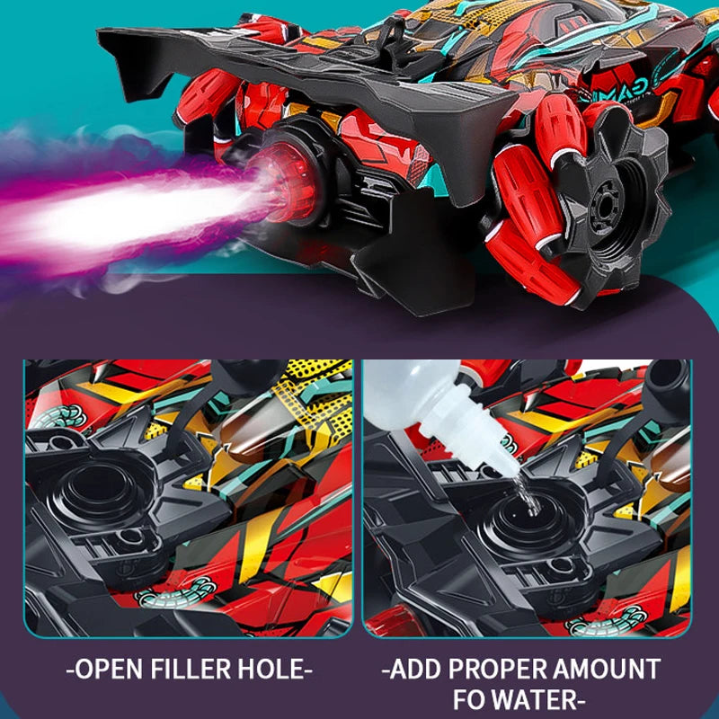 WLtoys F1 RC Drift Car con luces LED y música, 2,4 G, guantes, radiocontrol remoto, coches acrobáticos con tracción en las 4 ruedas, juguetes eléctricos para niños