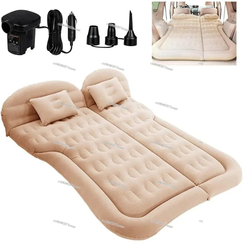 SUV Air Mattress for Camping, Thick Inflatable Car Pillow with Air Pump, Portable Sleeping Pad