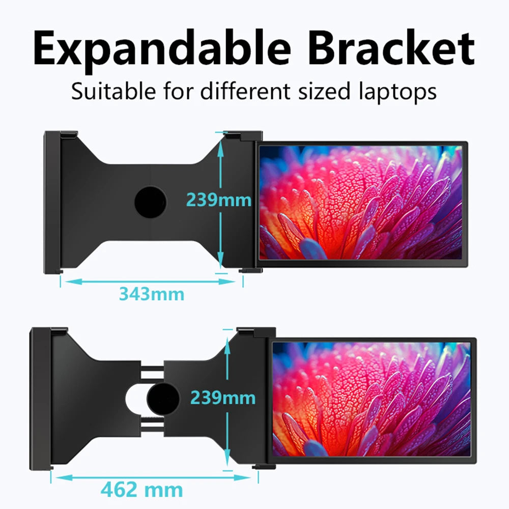 Monitor portátil de pantalla de expansión para computadora portátil de 15,4 pulgadas para computadora portátil de 15,6 a 17,3 pulgadas FHD 1920*1080 IPS Monitor de pantalla dual plegable