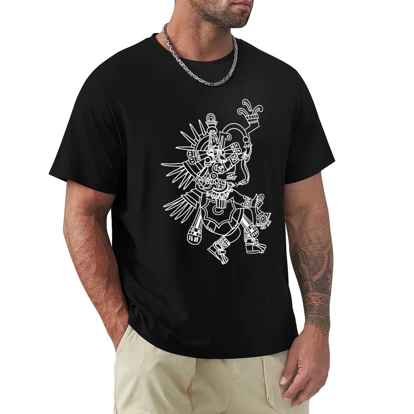 Aztec Quetzalcoatl Drawing \t T-Shirt quick-drying anime clothes graphics mens shirts graphic tee