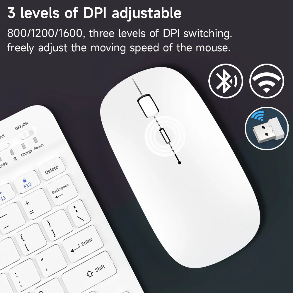 Teclado inalámbrico para iOS, Android, Windows, iPad, teclado Air Mini Pro, teclado Bluetooth, ratón para Apple, Xiaomi, Huawei, tableta