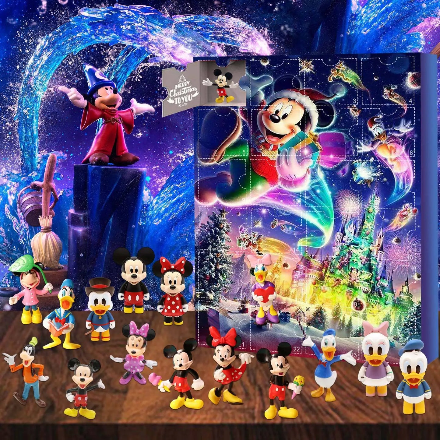Stitch Christmas Advent Calendar Box Mickey Mouse Blind Box Figure Advent Calendar 24 Day Countdown Calendar Boys Girls Gift