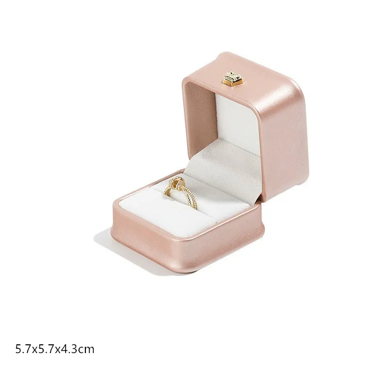 1 organizador de joyas de cuero, caja para anillos de boda, colgante, pulsera, collar, estuche de almacenamiento, embalaje de regalo, caja de exhibición al por mayor