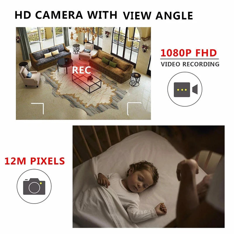 Cámara pequeña de 1080P, videocámara Full HD, visión nocturna por infrarrojos, microcámara, detección de movimiento, IR-CUT, DV, compatible con tarjeta TF oculta