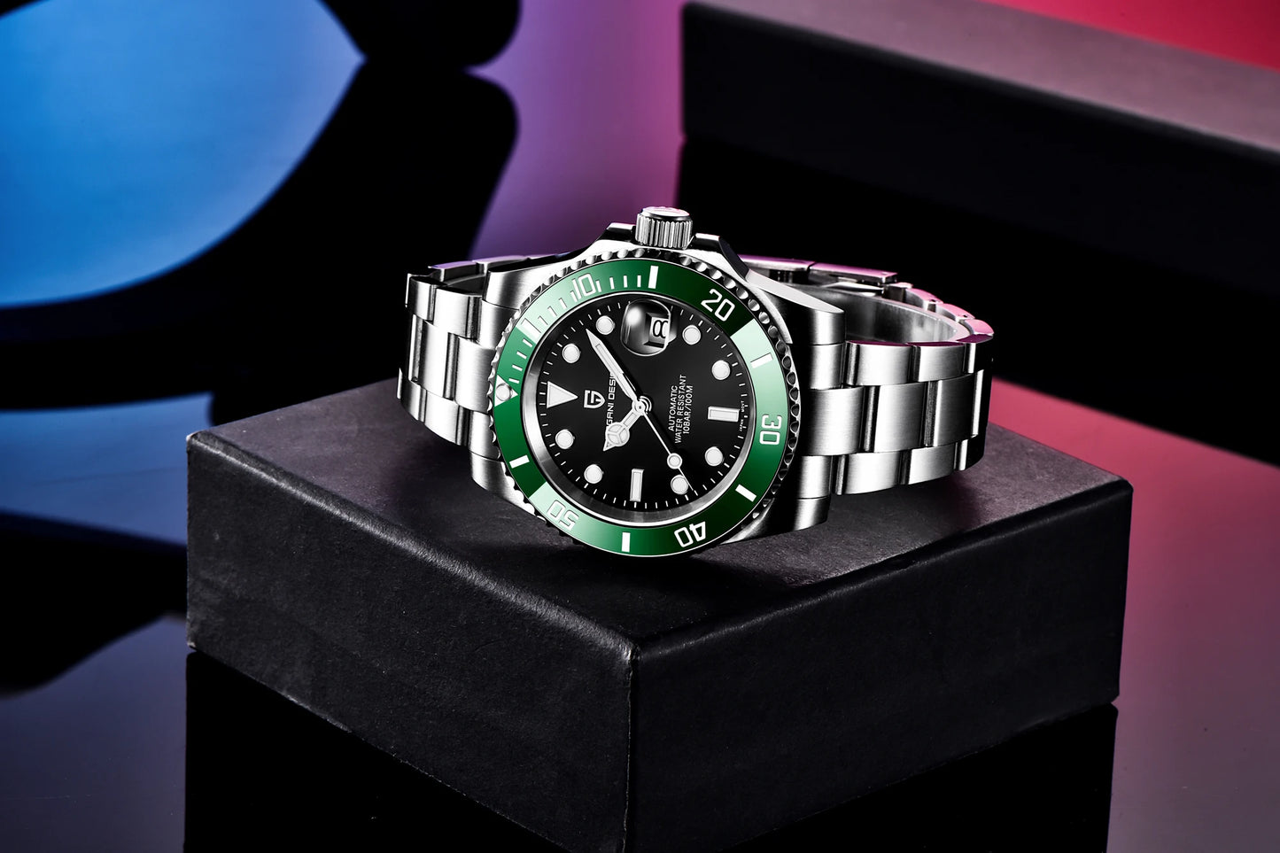 PAGANI DESIGN Men's Mechanical Wristwatches Luxury Brand Mens Watch NH35 100m Waterproof Sapphire Diving Watch reloj hombre