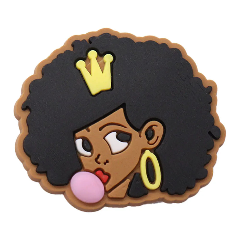 1 pieza de PVC negro para niña, sé amiga, mamá, vida, arcoíris, dijes para adultos, hebilla, zuecos, mezcla de decoraciones para zapatos, se adapta a la mochila