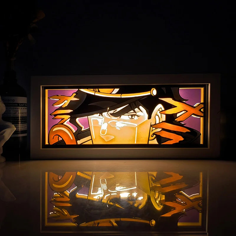 Anime One Piece Paper Cut Shadow Box Light Remote control model multiple colors Gamer Bedroom Decoration party present