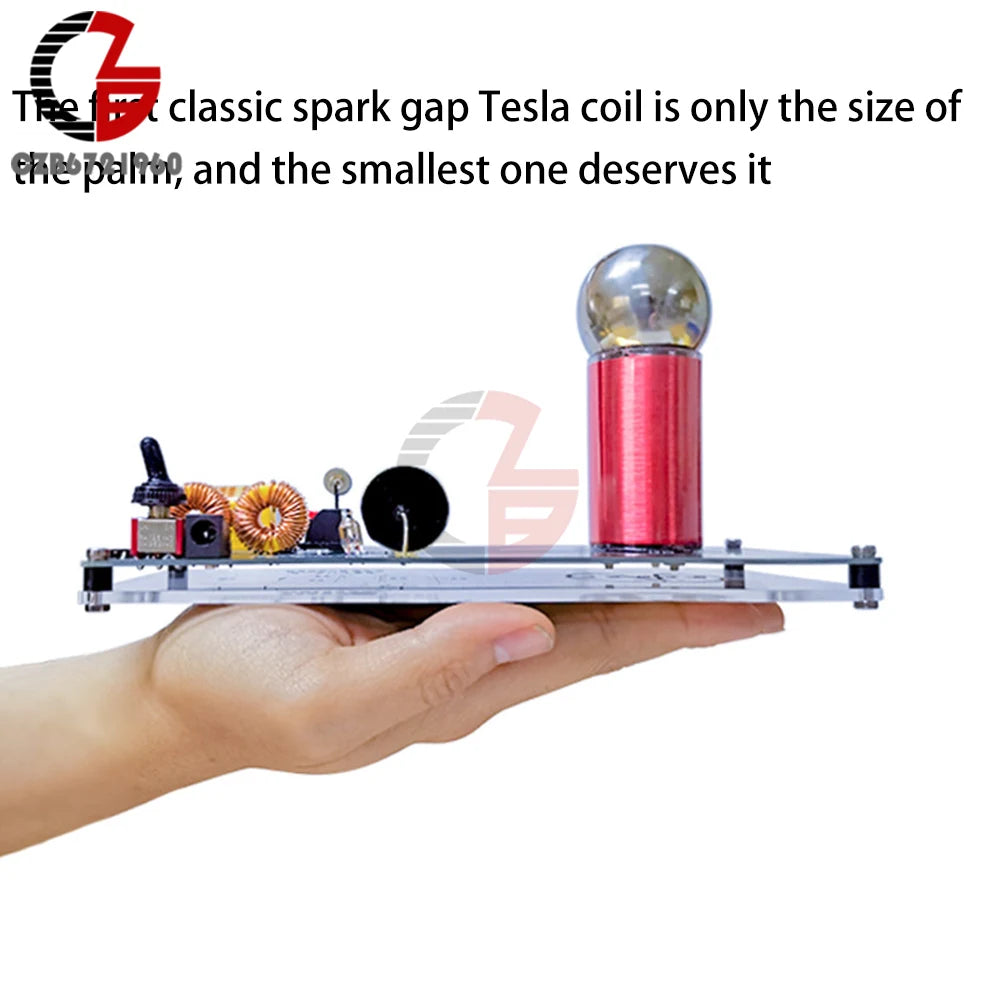 Tesla Coil DIY Kit Touchable Plasma Ball Spark Gap Arc Generator for Physics Teaching Science Experiment Model 9V Power Adapter