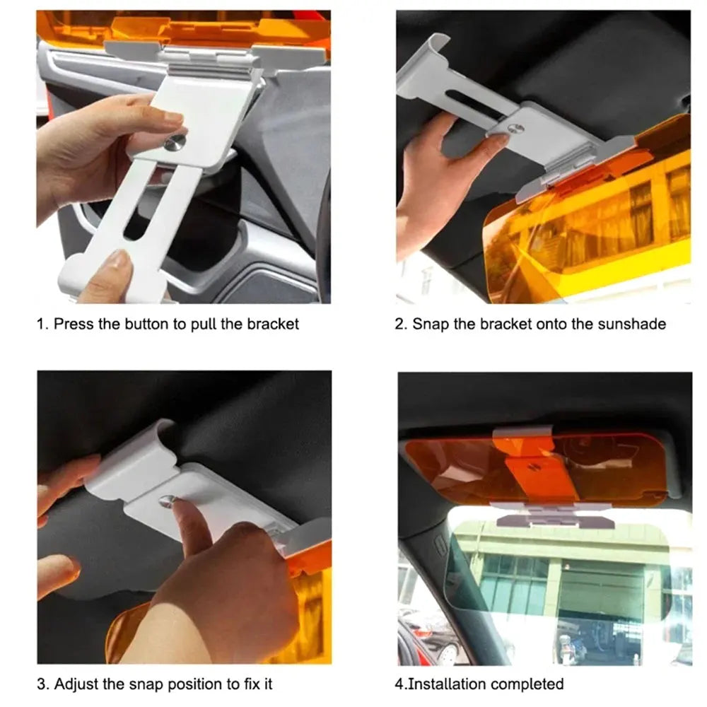 Espejo parasol antiluces altos para automóvil AMPrime, espejo antideslumbrante, gafas para conductor, parasol con botón de doble propósito para día y noche
