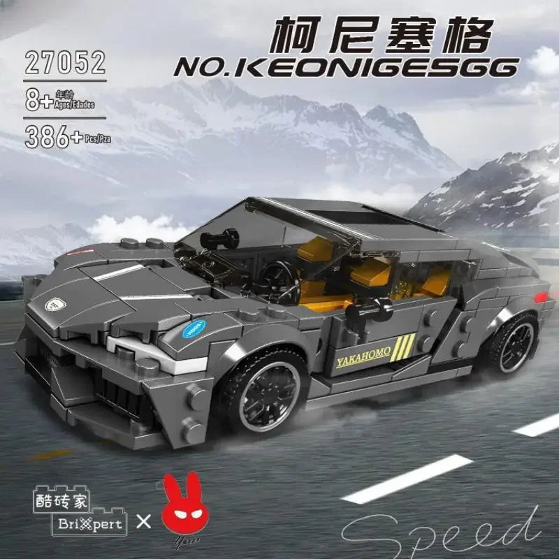 Modèle Yuxing mini modèle de voiture célèbre course de sport huit grilles jouets éducatifs pour enfants assemblés en blocs de construction