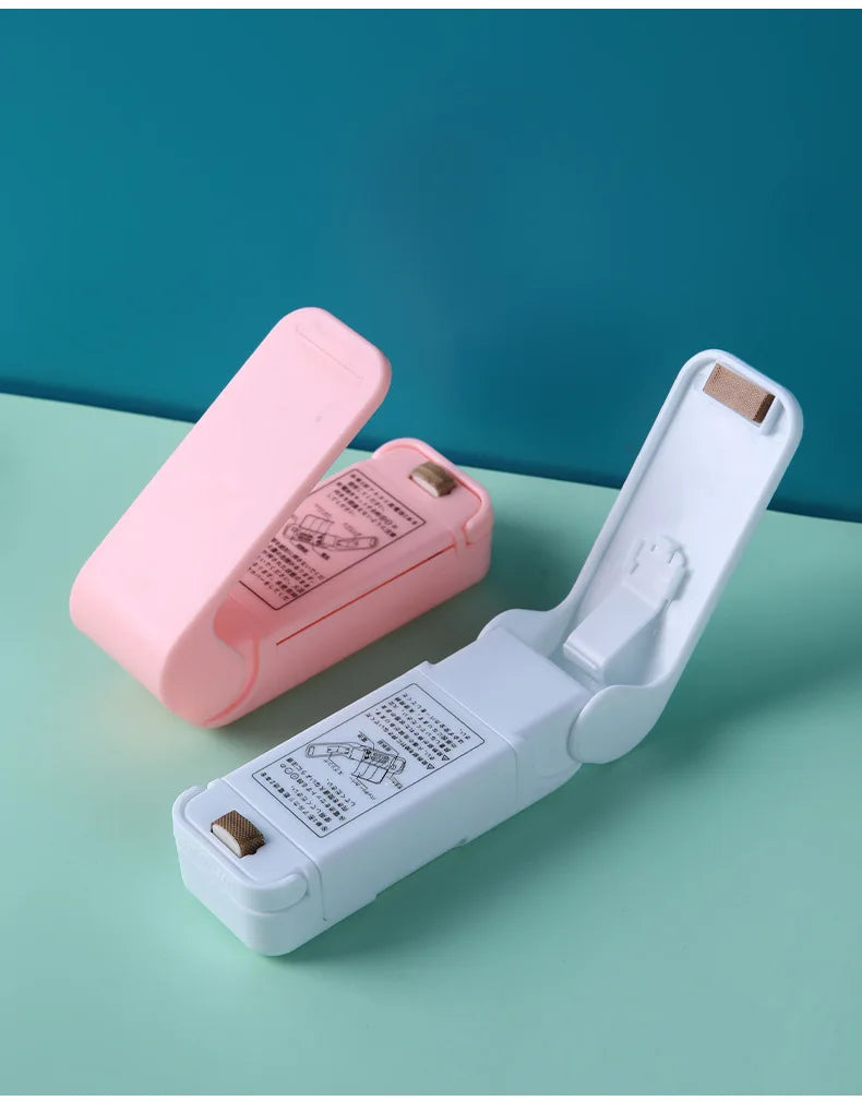 1 mini máquina selladora de bocadillos, selladora de paquetes de bolsas, máquina selladora de bolsas de plástico térmico para alimentos, accesorios de cocina portátiles
