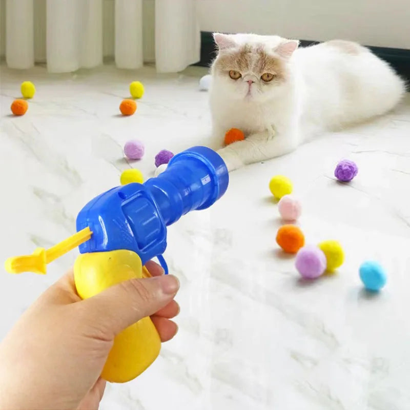 1 juego de juguetes interactivos para gatos, pistola de peluche para entrenamiento de mascotas, divertidos juegos de disparos para cachorros y gatitos, suministros para mascotas, accesorios para gatos