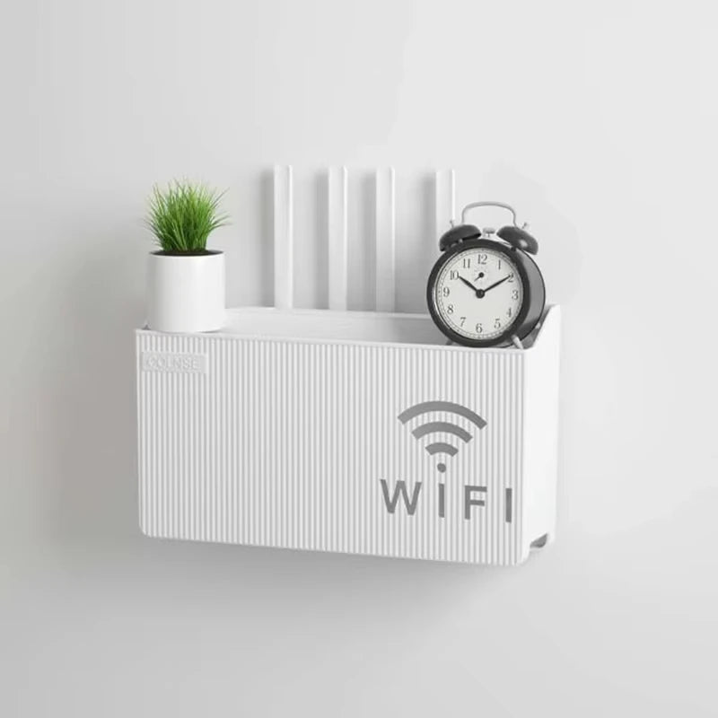 Étagère de routeur Wifi sans fil, boîte de rangement murale à suspendre, boîte de rangement en plastique ABS, support d'alimentation de câble, boîte de rangement, décoration de la maison