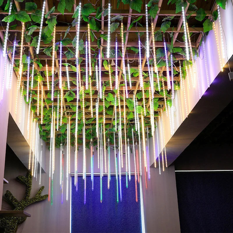 30/50cm Holiday Meteor Shower LED String Lights Christmas Falling Rain Lights Snow Falling Icicle Cascading Light Waterproof New