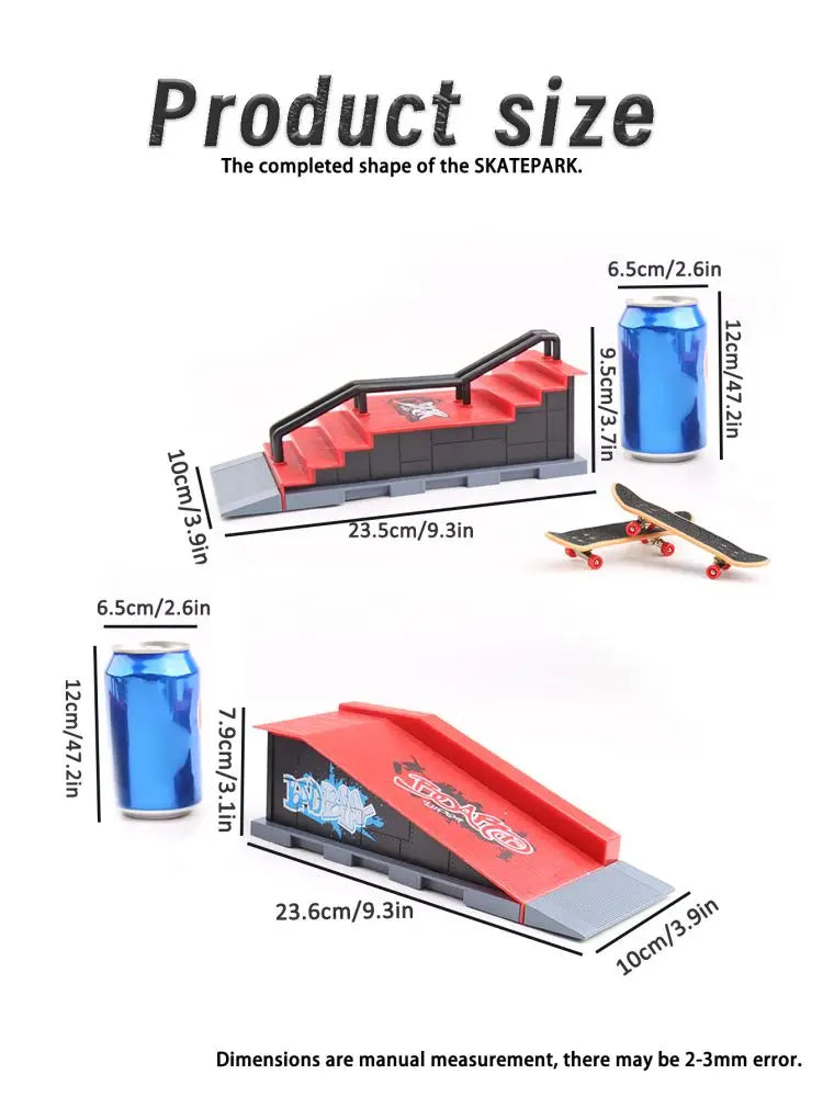 2 set Finger Skateparks Ramp Track Stairs Tech Deck Venue Combination Fingertip Game Finger Skateboards Digital Decks