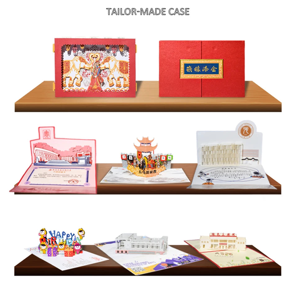 3D Pop-Up Cards Flowers Birthday Card Anniversary Gifts Postcard Maple Cherry Tree Wedding Invitations Greeting Cards