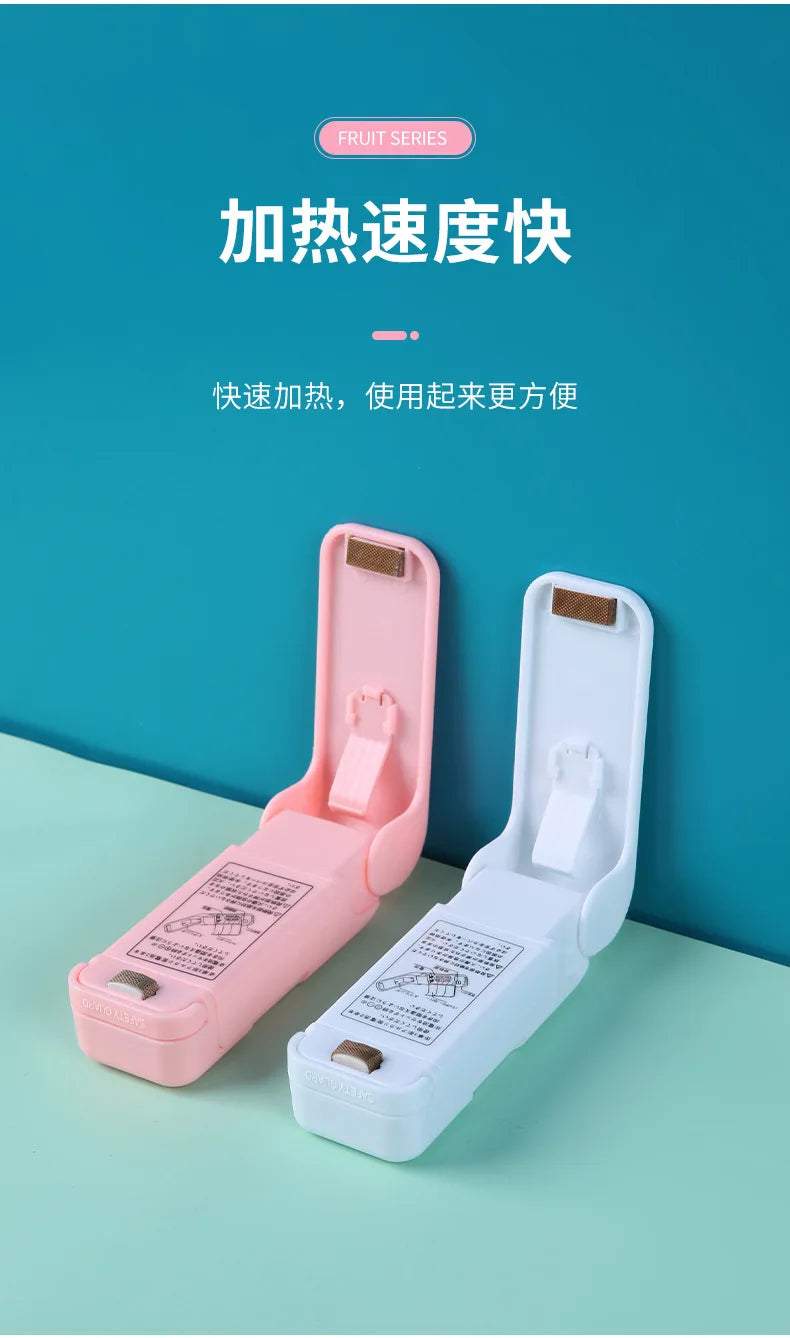 1 mini máquina selladora de bocadillos, selladora de paquetes de bolsas, máquina selladora de bolsas de plástico térmico para alimentos, accesorios de cocina portátiles