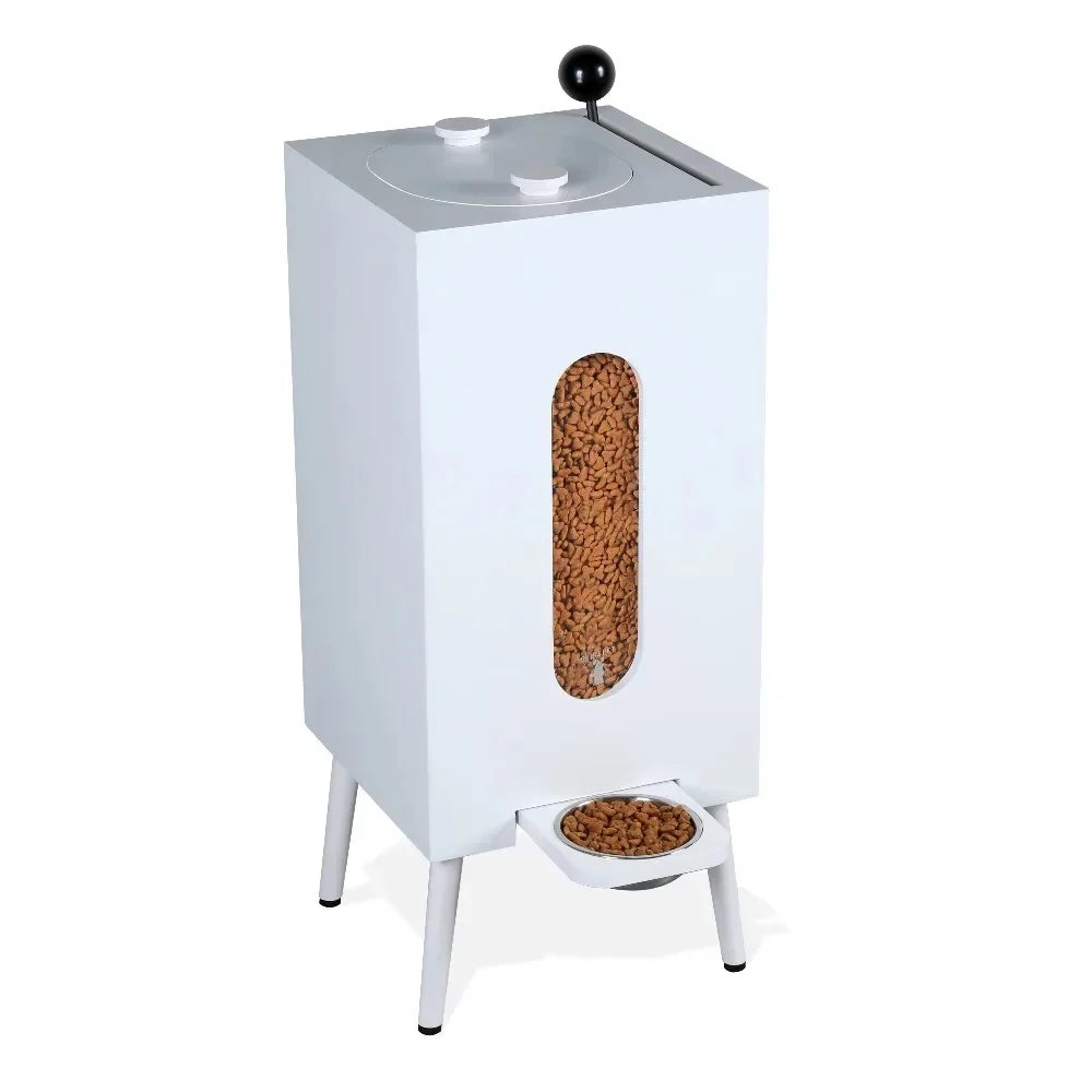 Pet Feeding Bowl 10L Large Capacity Storage And Dispenser Dog Feeder Wooden Cat Food Bowl