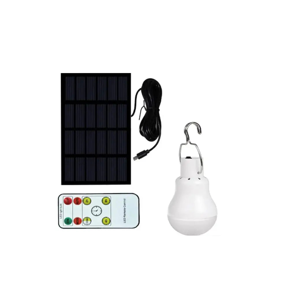 1pc LED Solar Lamp Bulb Waterproof Remote Portable Solar Garden Hanging Light For Outdoor Hiking Fishing Emergency Lighting