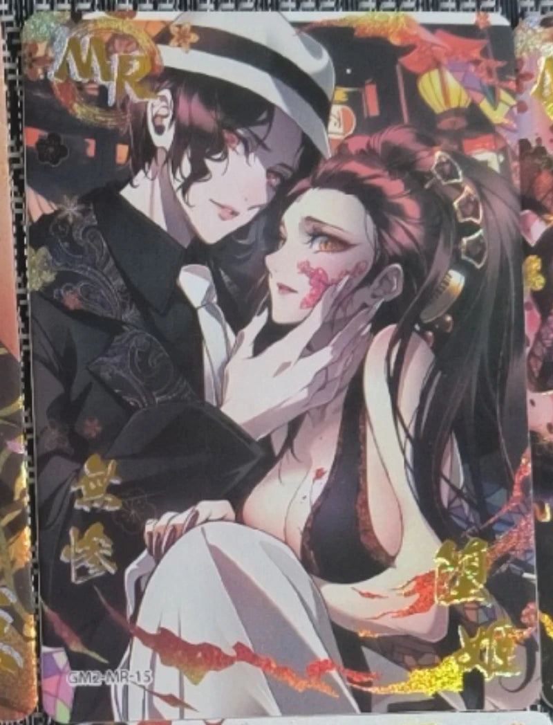 Anime Demon Slayer Kamado Tanjirou Kochou Shinobu Kanroji Mitsuri Iguro Obanai Collection Card Birthday Gifts Children's Toys