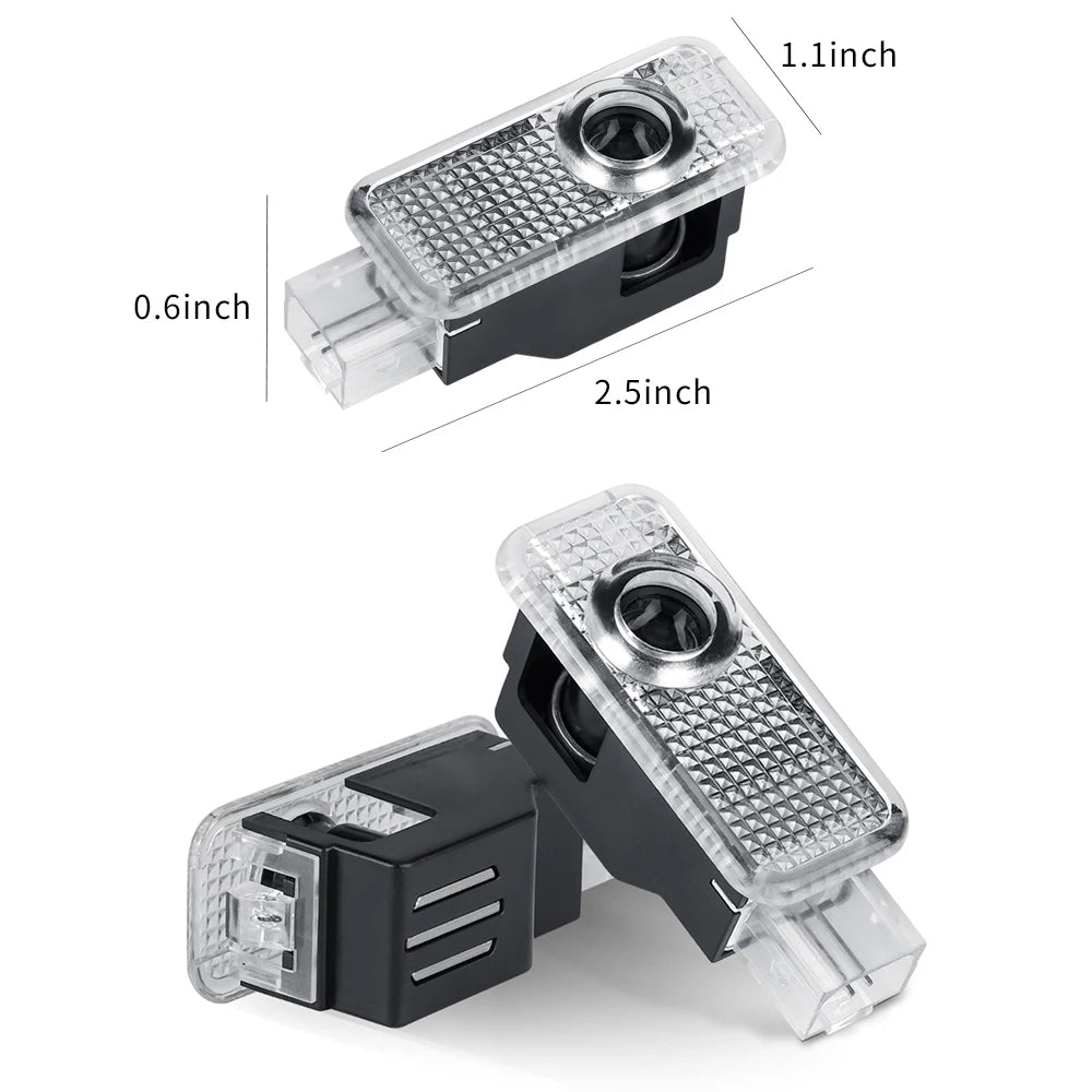2PCS 3D LED Car Door Welcome Lights Decoration for AUDI SLINE RS S3 S4 S5 S6 QUATTRO A3 Q5 Auto Laser Projector Lamps Accessorie