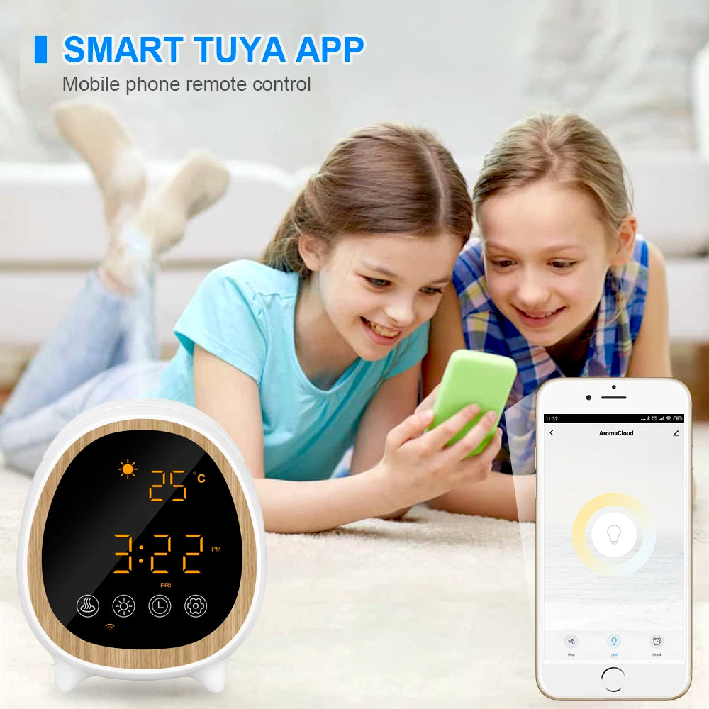 Tuya Smart WiFi Air Humidifier Essential Oil Diffuser With Alarm Time Clock Remote Control Aromatherapy Humidifiers Diffusers