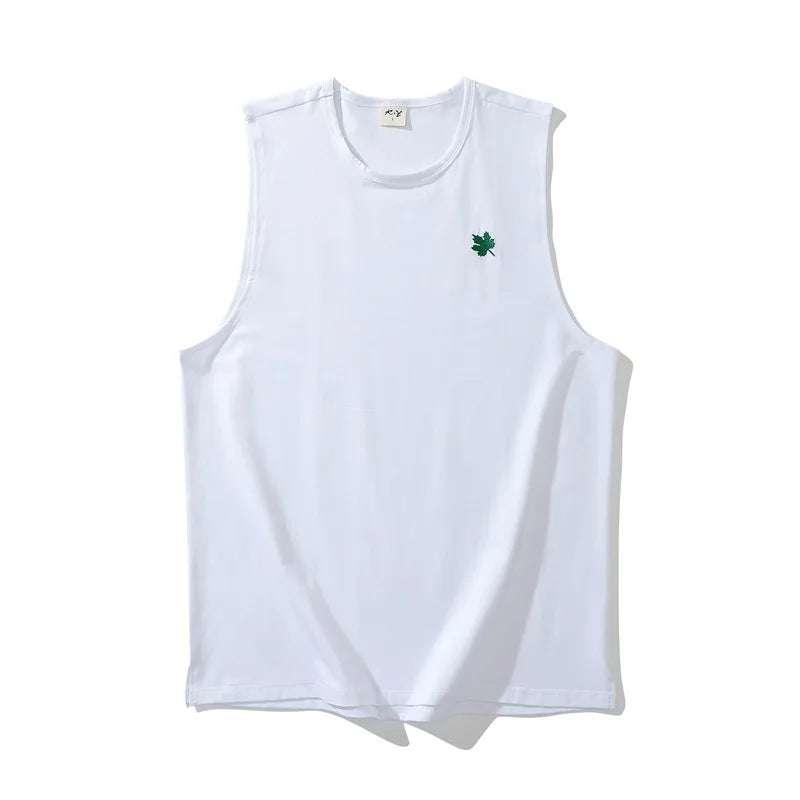 Plus Size Men's Sport Fitness Vest Cotton Trendy Sleeveless T-Shirt Shoulder Vest Casual Top Clearance Special Price
