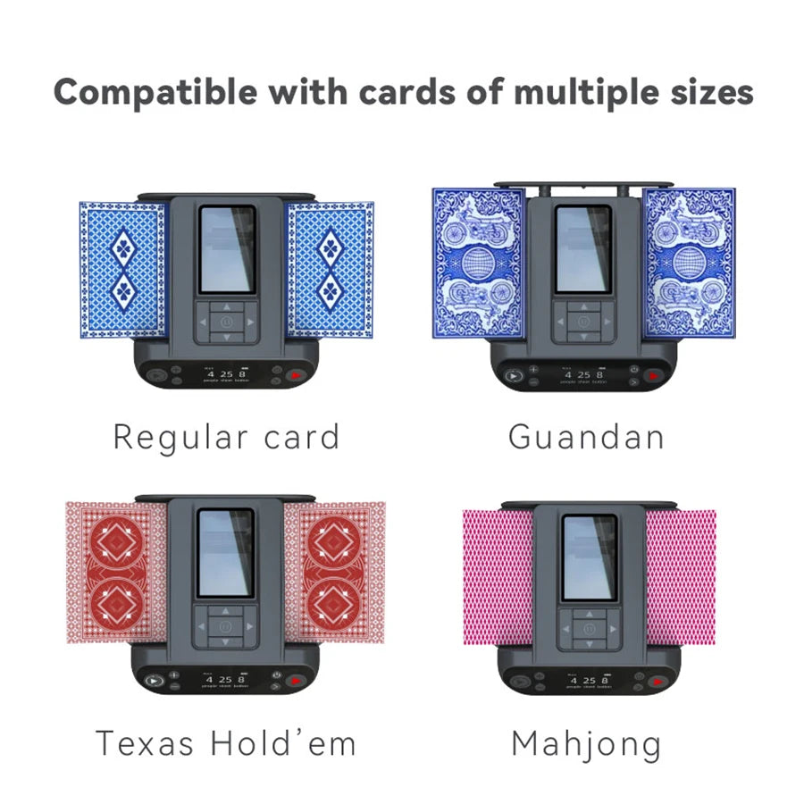 Repartidor de cartas automático, barajador de cartas recargable, máquina de distribución de cartas para barajar y repartir con 4 botones de puja