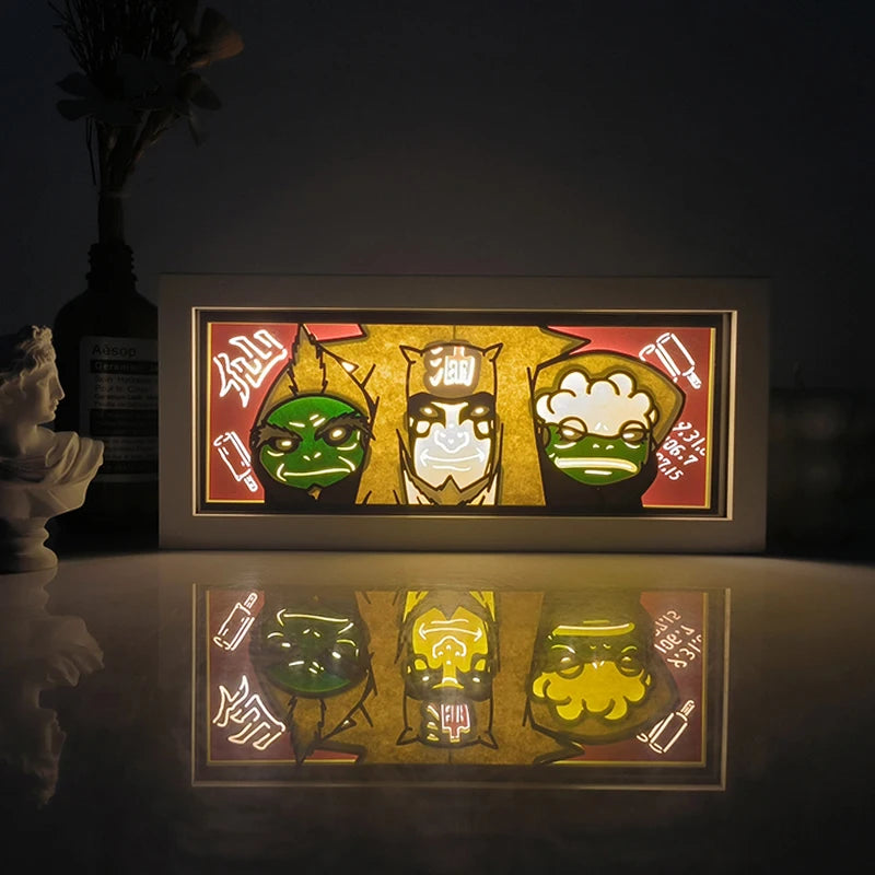 Anime One Piece Paper Cut Shadow Box Light Remote control model multiple colors Gamer Bedroom Decoration party present