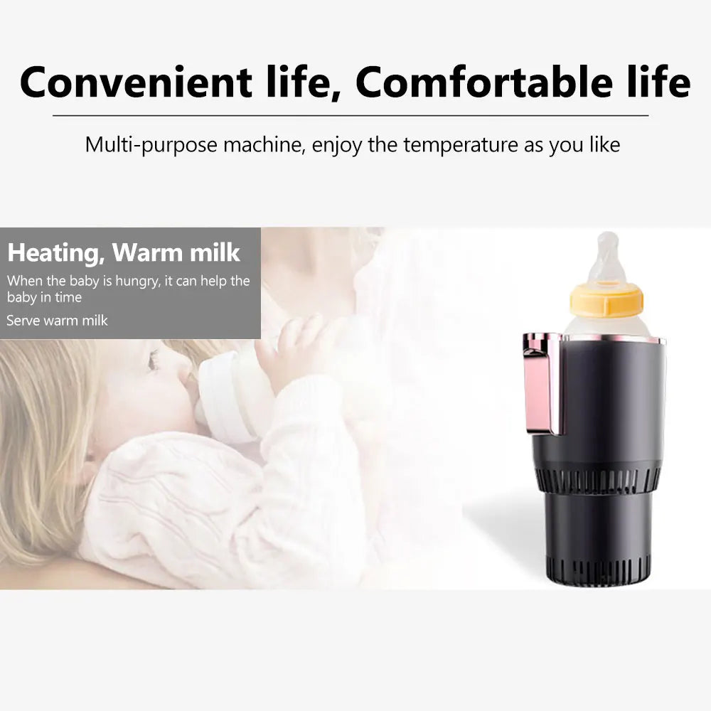 Portavasos para coche con pantalla táctil de 12 V, para bebidas frías y calientes, con pantalla digital inteligente, para el hogar, para acampar y viajar